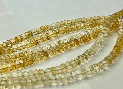 5-7 mm AAA 100% Natural Faceted Rondelle Honey Citrine Gemstone Beads 8 Inches Strand #4307
