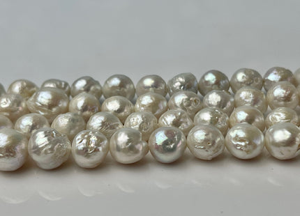 8.5-11 mm Natural White Irregular High Luster Baroque Freshwater Pearl Beads #523