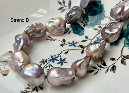 15-18x18-28 mm AAAAA Jumbo Natural Mauve Pink Baroque Pearl Super High Luster Full Drilled Baroque Pearl #P2350