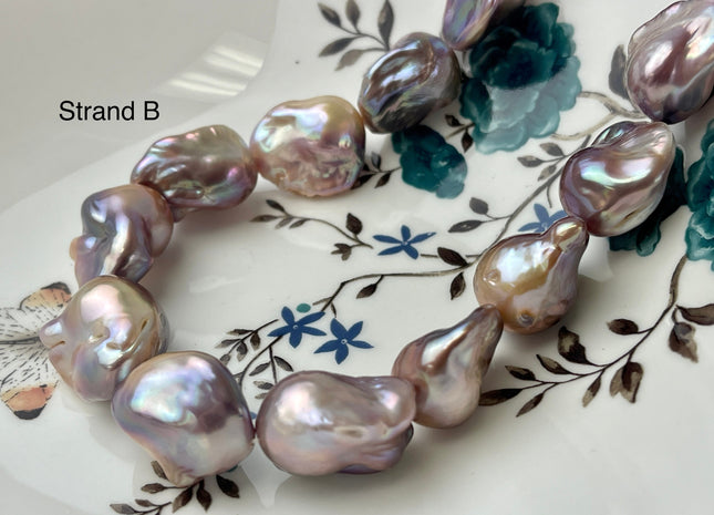 15-18x18-28 mm AAAAA Jumbo Natural Mauve Pink Baroque Pearl Super High Luster Full Drilled Baroque Pearl #P2350