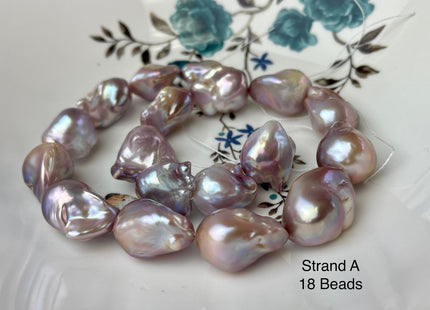 15-18x18-28 mm AAAAA Jumbo Natural Mauve Pink Baroque Pearl Super High Luster Full Drilled Baroque Pearl #P2350