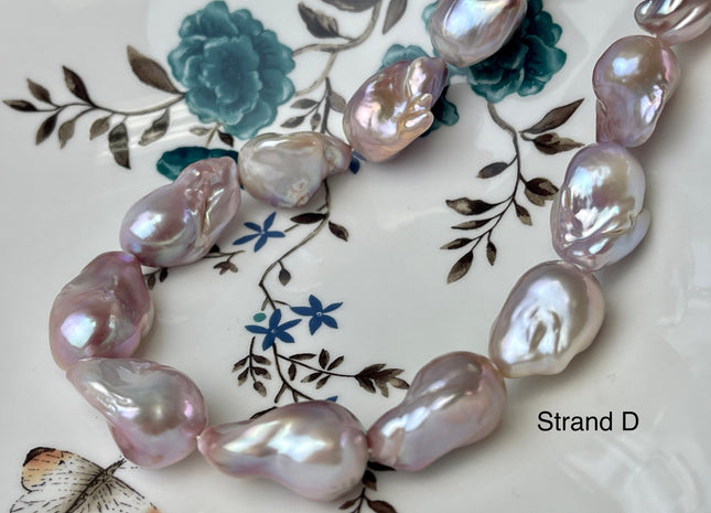 15-18x18-28 mm AAAAA Jumbo Natural Mauve Pink Baroque Pearl Super High Luster Full Drilled Baroque Pearl #P2350