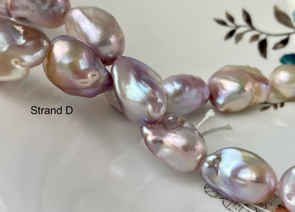 15-18x18-28 mm AAAAA Jumbo Natural Mauve Pink Baroque Pearl Super High Luster Full Drilled Baroque Pearl #P2350