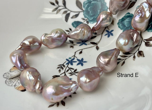 15-18x18-28 mm AAAAA Jumbo Natural Mauve Pink Baroque Pearl Super High Luster Full Drilled Baroque Pearl #P2350