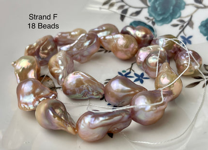 15-18x18-28 mm AAAAA Jumbo Natural Mauve Pink Baroque Pearl Super High Luster Full Drilled Baroque Pearl #P2350