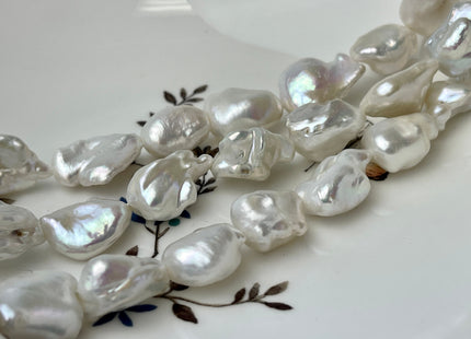 12-14 x 18-20 mm Natural White Biwa Stick Freshwater Pearls Beads Genuine High Luster Natural white Biwa Freshwater Pearls #538