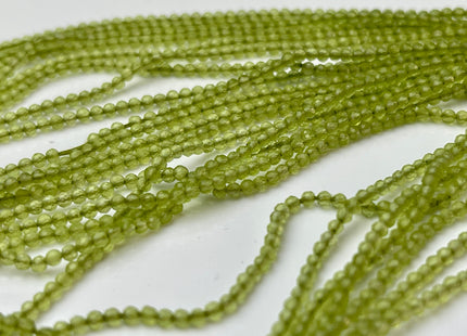2 mm AAA Faceted Round Tiny Peridot Gemstone Beads 13 Inches Strand #4311