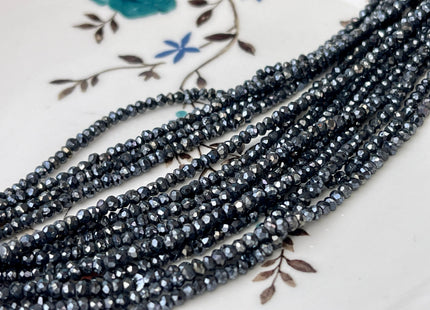 2x2.5-3 mm Faceted Rondelle Terahertz Gemstone Beads 13 Inches Strand #4312