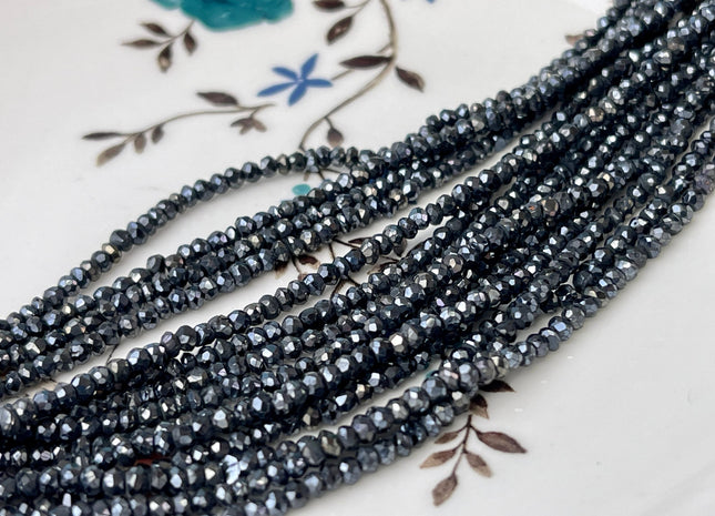2x2.5-3 mm Faceted Rondelle Terahertz Gemstone Beads 13 Inches Strand #4312