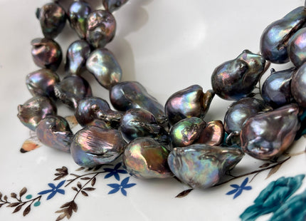 One Piece Or One Strand 14-18x16-24 mm AA Rainbow Peacock Baroque Pearl #P2334