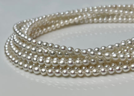 3.5-4 mm AAA Natural White High Luster Freshwater Round Baby Edison Pearl #P2353