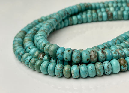 5x8 mm Smooth Rondelle Turquoise Gemstone Beads Green Blue And Brown Loose Beads #4315