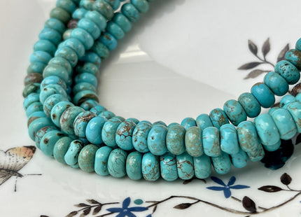 5x8 mm Smooth Rondelle Turquoise Gemstone Beads Green Blue And Brown Loose Beads #4315