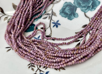 2mm Natural Color Micro Faceted Round Tiny Phosphosiderite Gemstone Beads 13 Inches #4314