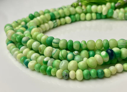 5-7 mm Smooth Rondelle Lime Green Opal Gemstone Beads Genuine Natural Peruvian Green Opal 8 Inches Strand #4319