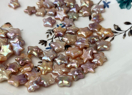 3 Pieces 11-12 mm AAA Rare Natural Multi Mauve Pink Star Flower Shape Freshwater Pearl Genuine High Luster Limited Edition Bead #P2363