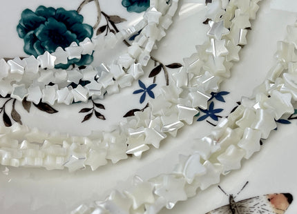 6mm 8mm 10mm Star Shape Natural Mother of Pearl Gemstone Beads Genuine White MOP Gemstones Beads 15.5 Inches Strand #4326