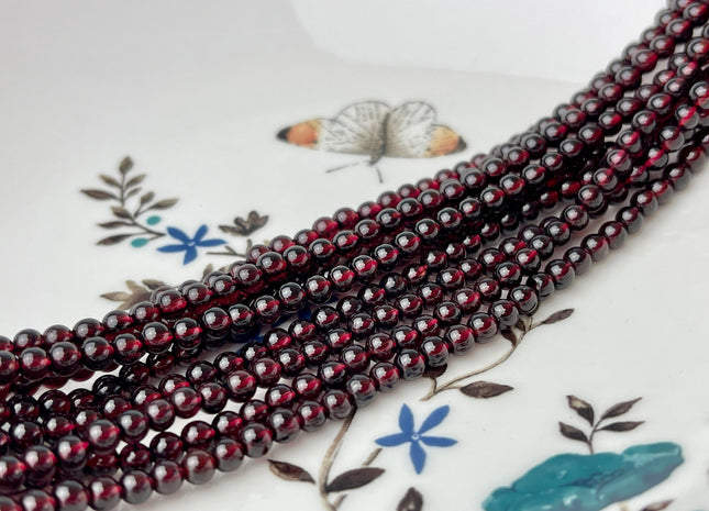 2mm 3mm 4mm AAA Natural Smooth Round Garnet Beads #2032