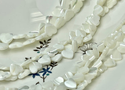6mm 8mm 10mm 12mm Heart Shape Natural Mother of Pearl Gemstone Beads Genuine MOP Gemstones Loose Beads 15.5 Inches Strand #4329