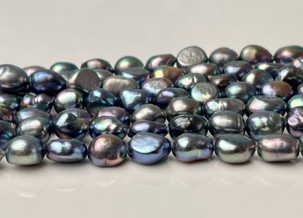 8-9x11 mm AA Peacock Rice Nugget Freshwater Pearls, Genuine Peacock Nugget Freshwater Pearls #1327