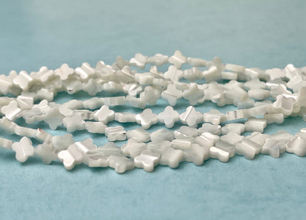 6mm 8mm 10mm 12mm Four Leaf Clover Shape Natural Mother of Pearl Gemstone Beads Genuine MOP Gemstones Loose Beads 15.5 Inches Strand #4330