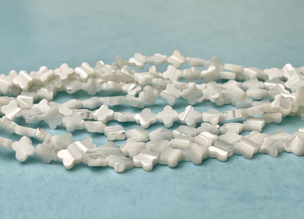 6mm 8mm 10mm 12mm Four Leaf Clover Shape Natural Mother of Pearl Gemstone Beads Genuine MOP Gemstones Loose Beads 15.5 Inches Strand #4330