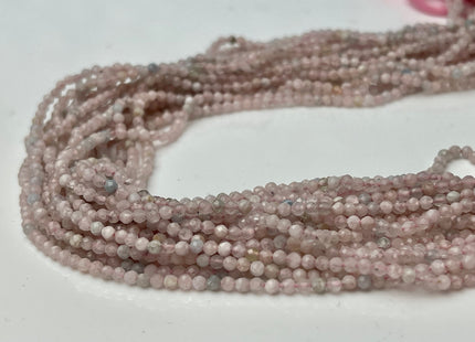 2mm Faceted Round Tiny Morganite Gemstone Beads 13 Inches Strand #4318