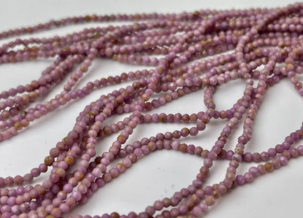2mm Natural Color Micro Faceted Round Tiny Phosphosiderite Gemstone Beads 13 Inches #4314