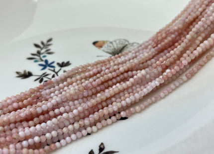 2mm Faceted Round Tiny Pink Opal Gemstone Beads 13 Inches Strand #4317