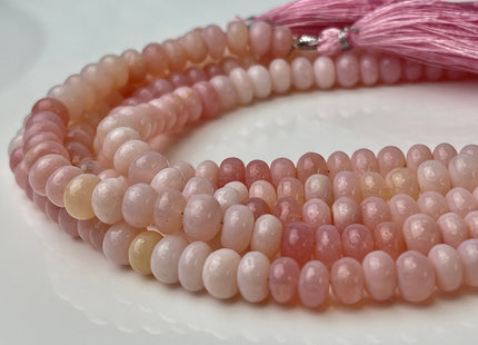 7mm 8mm 9mm AAA Natural Multi Pink Peru Opal Smooth Rondelle Gemstone Beads Genuine Pink Opal Gemstone Loose Beads 8 Inches Strand #2498