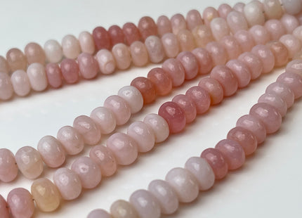 7mm 8mm 9mm AAA Natural Multi Pink Peru Opal Smooth Rondelle Gemstone Beads Genuine Pink Opal Gemstone Loose Beads 8 Inches Strand #2498