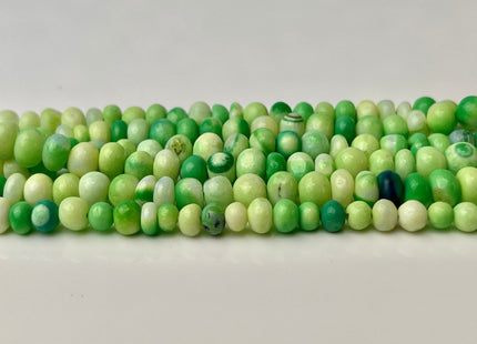 5-7 mm Smooth Rondelle Lime Green Opal Gemstone Beads Genuine Natural Peruvian Green Opal 8 Inches Strand #4319