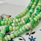 5-7 mm Smooth Rondelle Lime Green Opal Gemstone Beads Genuine Natural Peruvian Green Opal 8 Inches Strand #4319
