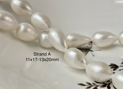 11x15-13x20 mm AAA Natural White Tear Drop Shape Freshwater Pearl Beads Genuine High Quality Freshwater Pearls #P2307