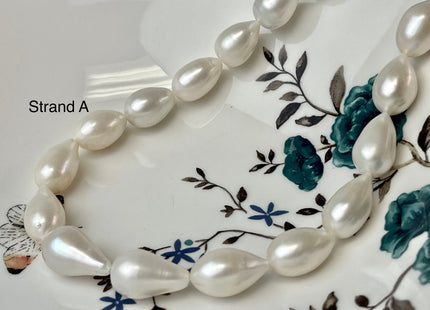 11x15-13x20 mm AAA Natural White Tear Drop Shape Freshwater Pearl Beads Genuine High Quality Freshwater Pearls #P2307