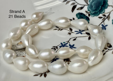 11x15-13x20 mm AAA Natural White Tear Drop Shape Freshwater Pearl Beads Genuine High Quality Freshwater Pearls #P2307