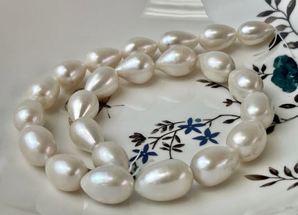 11x15-13x20 mm AAA Natural White Tear Drop Shape Freshwater Pearl Beads Genuine High Quality Freshwater Pearls #P2307