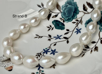 11x15-13x20 mm AAA Natural White Tear Drop Shape Freshwater Pearl Beads Genuine High Quality Freshwater Pearls #P2307