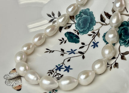 11x15-13x20 mm AAA Natural White Tear Drop Shape Freshwater Pearl Beads Genuine High Quality Freshwater Pearls #P2307