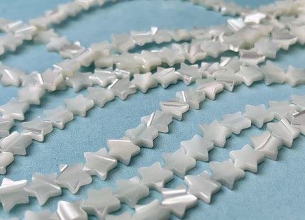 6mm 8mm 10mm Star Shape Natural Mother of Pearl Gemstone Beads Genuine White MOP Gemstones Beads 15.5 Inches Strand #4326