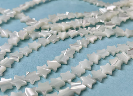 6mm 8mm 10mm Star Shape Natural Mother of Pearl Gemstone Beads Genuine White MOP Gemstones Beads 15.5 Inches Strand #4326