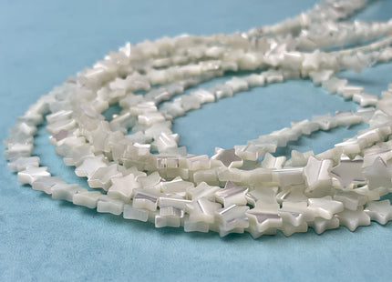 6mm 8mm 10mm Star Shape Natural Mother of Pearl Gemstone Beads Genuine White MOP Gemstones Beads 15.5 Inches Strand #4326