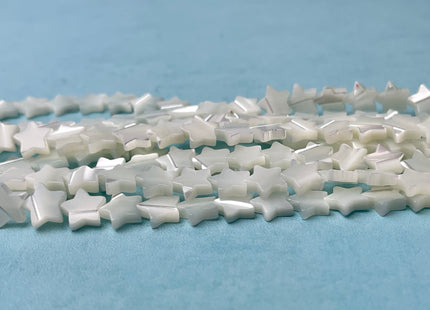 6mm 8mm 10mm Star Shape Natural Mother of Pearl Gemstone Beads Genuine White MOP Gemstones Beads 15.5 Inches Strand #4326