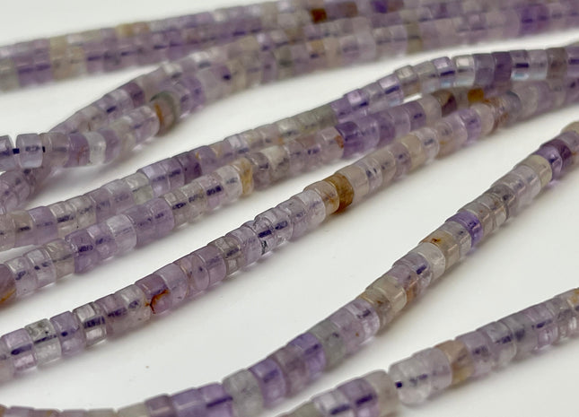 2x4mm Natural Purple Jade Heishi Rondelle Shape Genuine Jade Discs Gemstone Loose Beads 15.5 Inches Strand #4350