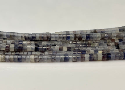 2x4mm Natural Blue Iolite Heishi Rondelle Shape Genuine Iolite Discs Gemstone Loose Beads 15.5 Inches Strand #4354