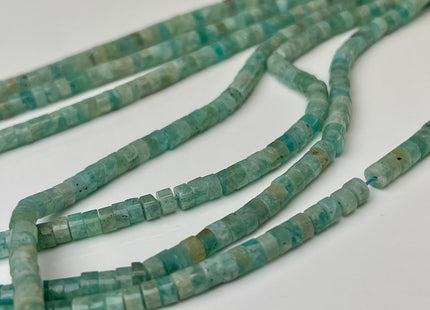 2x4mm Natural Green Amazonite Heishi Rondelle Shape Genuine Amazonite Discs Gemstone Loose Beads 15.5 Inches Strand #4353