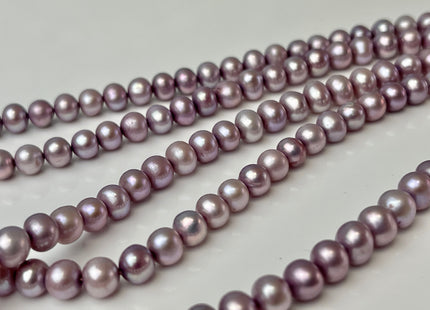 6-6.5mm AA Lavender Purple Color Potato Shape Freshwater Pearl Beads Genuine Cultured Freshwater Pearl 16 Inches Strand #P2369