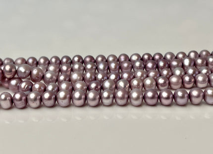 6-6.5mm AA Lavender Purple Color Potato Shape Freshwater Pearl Beads Genuine Cultured Freshwater Pearl 16 Inches Strand #P2369