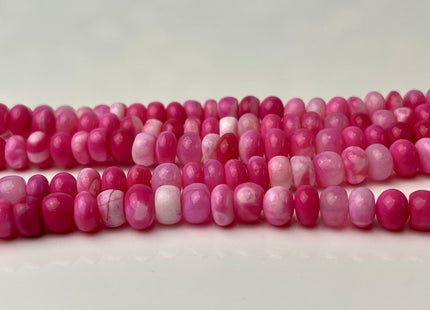 5-10 mm Smooth Rondelle Multi Pink Opal Large Hole Gemstone Beads Hole Size 1.0mm Genuine Peruvian Opal 8 Inches Strand #4344