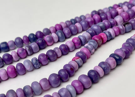 6-9 mm Smooth Rondelle Multi Pink Purple Opal Large Hole Gemstone Beads Hole Size 1.0mm Genuine Peruvian Opal 8 Inches Strand #4342